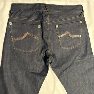New LA Denim Atelier Dark Button Fly Boot Cut Jeans 32